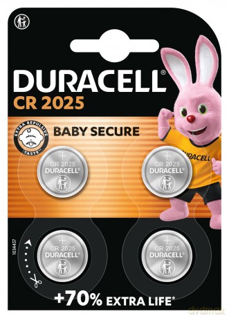 Duracell: 4 DURACELL Knopfzellen CR 2025 3,0 V