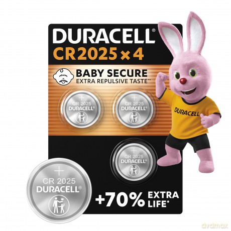 Duracell: 4 DURACELL Knopfzellen CR 2025 3,0 V