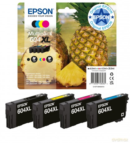 4 EPSON 604XL/T10H64 schwarz, cyan, mage