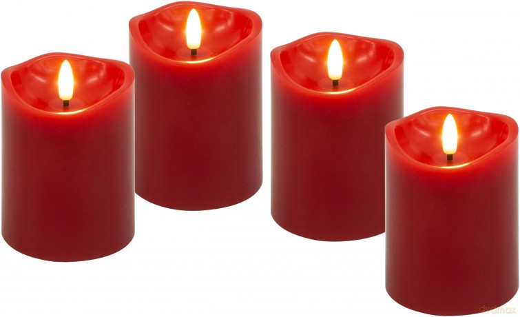 Goobay: 4 goobay LED-Kerzen rot