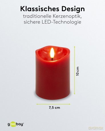 Goobay: 4 goobay LED-Kerzen rot