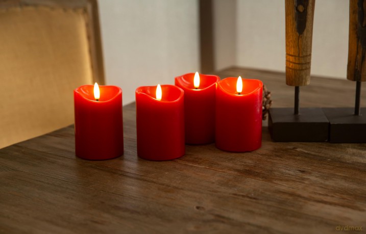 Goobay: 4 goobay LED-Kerzen rot