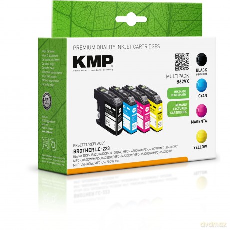 4 KMP B62VX schwarz, cyan, magenta, gelb