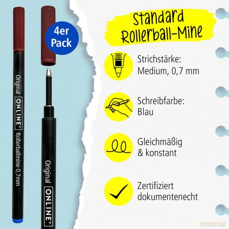 Onlineâž: 4 ONLINE Rollerball-Minen Gelschreiberm