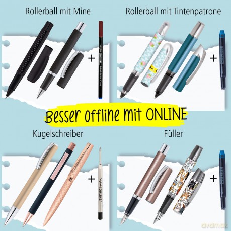 Onlineâž: 4 ONLINE Rollerball-Minen Gelschreiberm