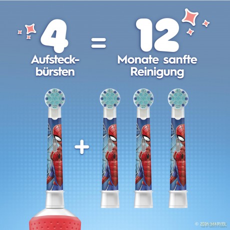 4 Oral-B PRO KIDS 3+ SPIDER-MAN Zahnbźrs