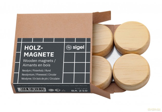 4 SIGEL Magnete braun 3,3 x 0,9 cm