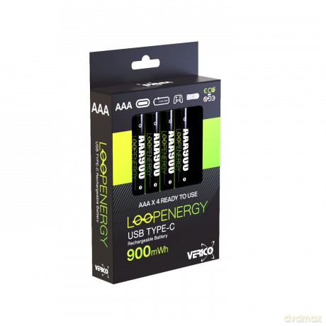 Verico: 4 VERICO Akkus mit Ladegert LoopEnergy