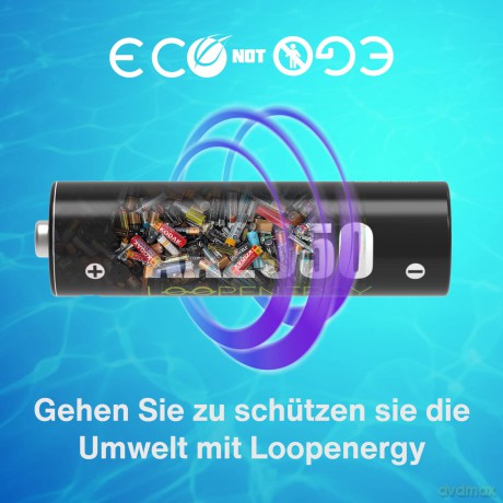 Verico: 4 VERICO Akkus mit Ladegert LoopEnergy