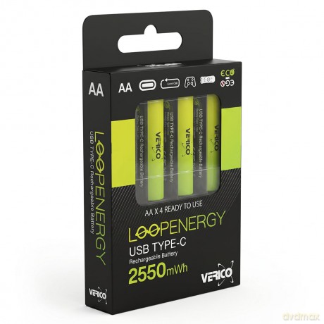 Verico: 4 VERICO Akkus mit Ladegert LoopEnergy