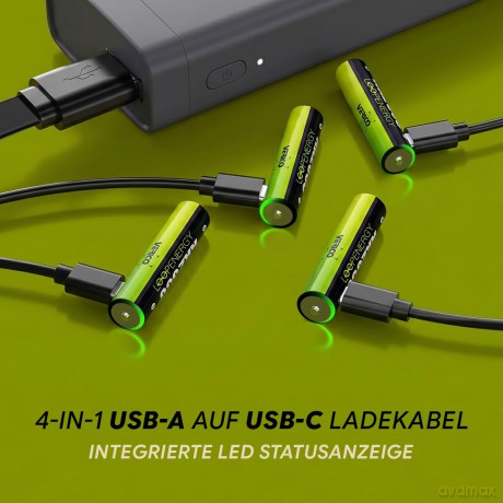 Verico: 4 VERICO Akkus mit Ladegert LoopEnergy