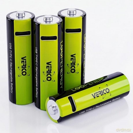 Verico: 4 VERICO Akkus mit Ladegert LoopEnergy