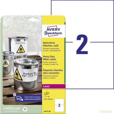 40 AVERY Zweckform wetterfeste Folieneti