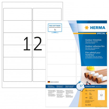 480 HERMA Folien-Kraftklebe-Etiketten 95