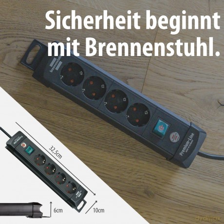 4fach Steckdosenleiste schwarz