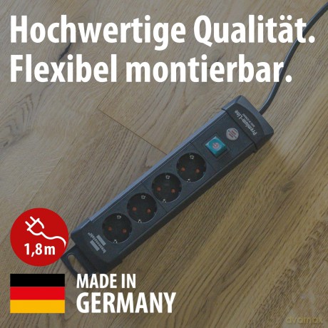4fach Steckdosenleiste schwarz