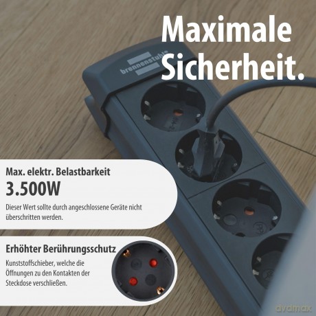 4fach Steckdosenleiste schwarz