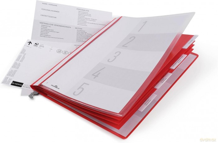 Durable: 5 DURABLE Personalhefter Kunststoff rot