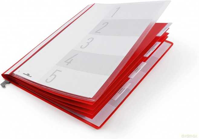 Durable: 5 DURABLE Personalhefter Kunststoff rot