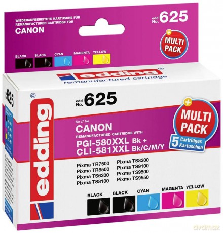 5 edding EDD-625 2x schwarz, cyan, magen