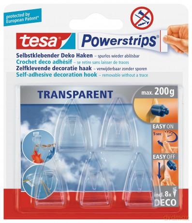 Tesa: 5 Haken + 8 Powerstrips