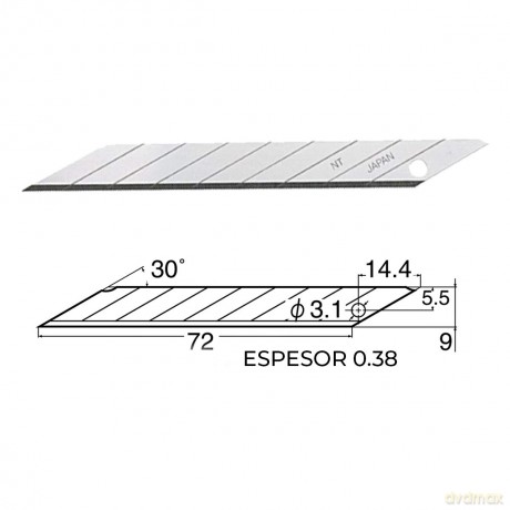 Nt: 5 NT Cuttermesser-Klingen BD-100 silber