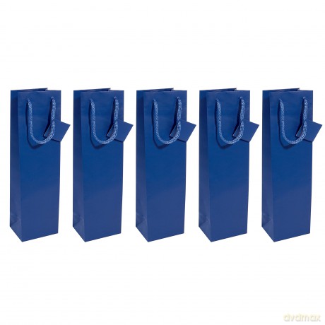 Sigel: 5 SIGEL Flaschenbeutel blau 10,0 x 35,0