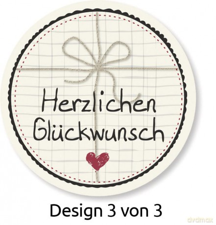 50 AVERY Zweckform Aufkleber Herzliche