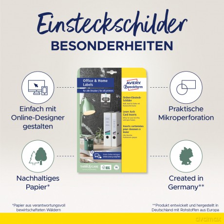 50 AVERY Zweckform Einsteck-Rźckenschild