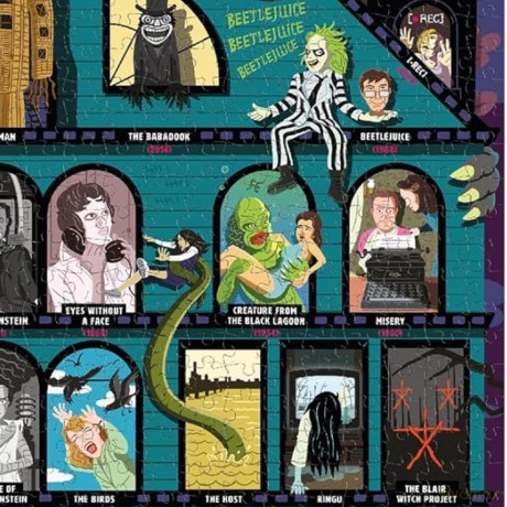 50 MustWatch Scary Movies Bucket List 1000piece Puzzle [KSIĄŻKA]