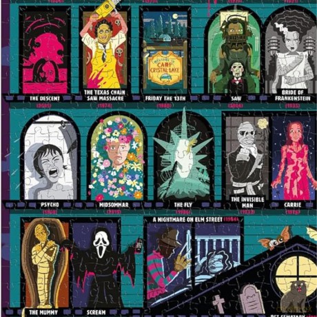 50 MustWatch Scary Movies Bucket List 1000piece Puzzle [KSIĄŻKA]