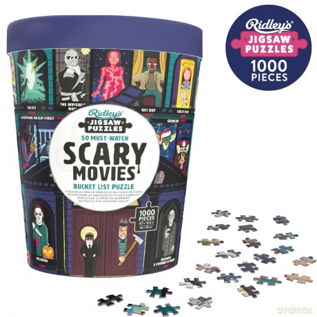 50 MustWatch Scary Movies Bucket List 1000piece Puzzle [KSIĄŻKA]