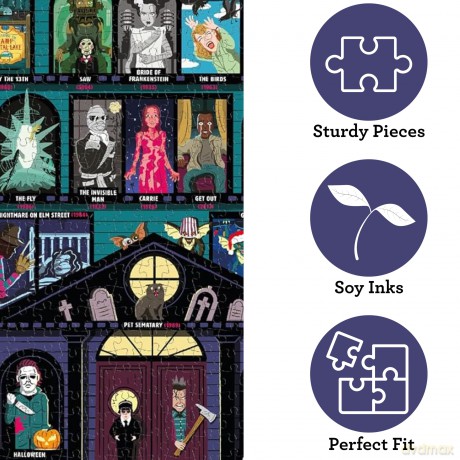 50 MustWatch Scary Movies Bucket List 1000piece Puzzle [KSIĄŻKA]