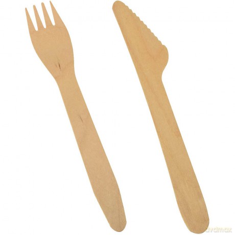 500 PAPSTAR Einweg-Besteckset pure Holz