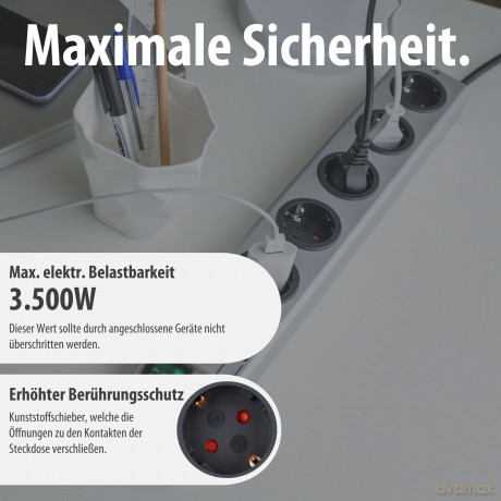 5fach Steckdosenl. Super-Solid