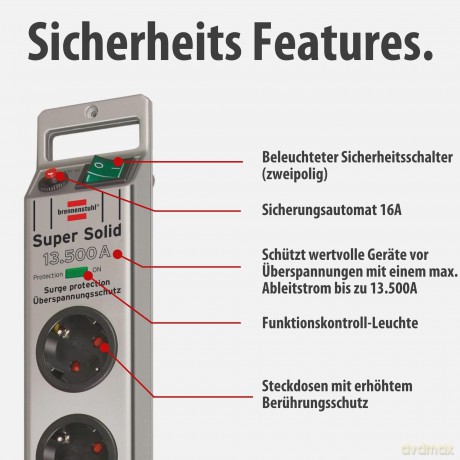 5fach Steckdosenl. Super-Solid
