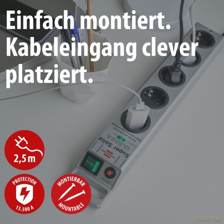 5fach Steckdosenl. Super-Solid