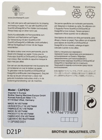 6 Brother CAPEN1 Farbstifte-Set fźr Schn