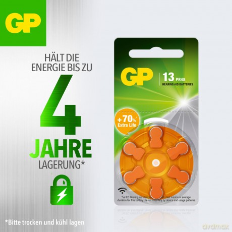 Gp: 6 GP Knopfzellen ZA13 1,45 V