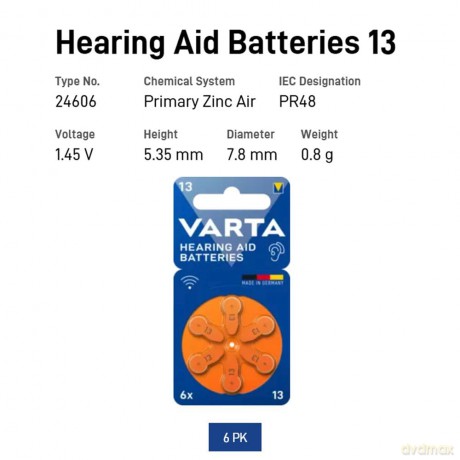 6 VARTA Knopfzellen 13 1,45 V