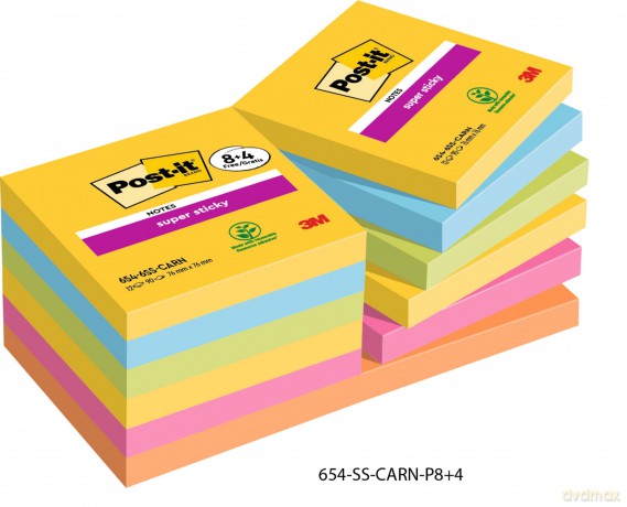 Post-Itâž: 8 + 4 GRATIS: Post-it Carnival Haftnoti