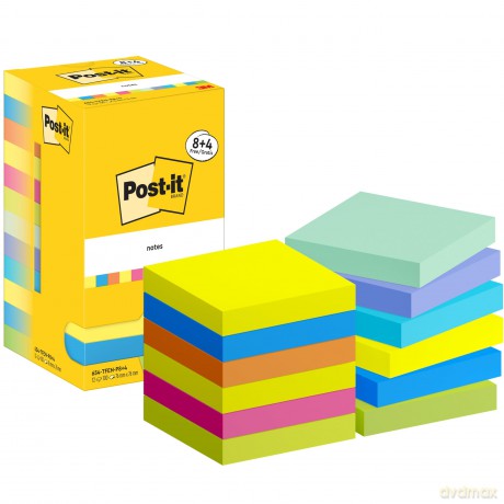 Post-Itâž: 8 + 4 GRATIS: Post-it Energetic Haftnot