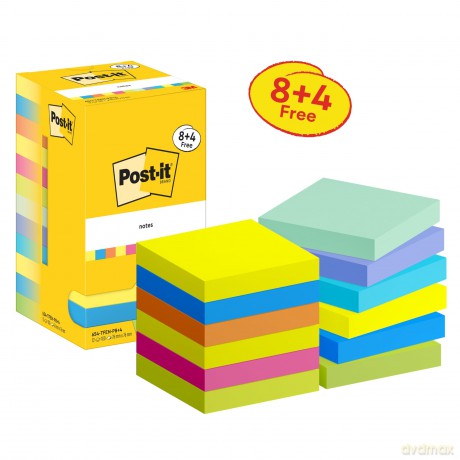 Post-Itâž: 8 + 4 GRATIS: Post-it Energetic Haftnot