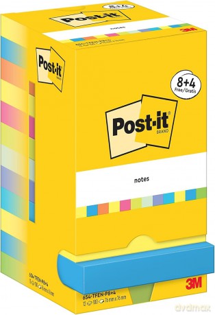 Post-Itâž: 8 + 4 GRATIS: Post-it Energetic Haftnot