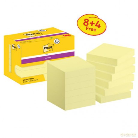 Post-Itâž: 8 + 4 GRATIS: Post-it Super Sticky Note