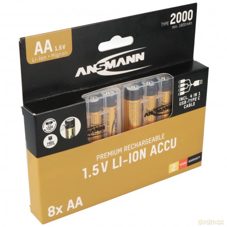Ansmann: 8 ANSMANN USB-Akkus mit Ladekabel Premiu