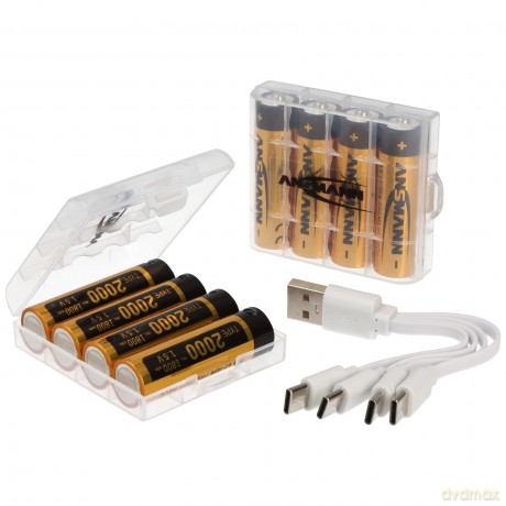 Ansmann: 8 ANSMANN USB-Akkus mit Ladekabel Premiu