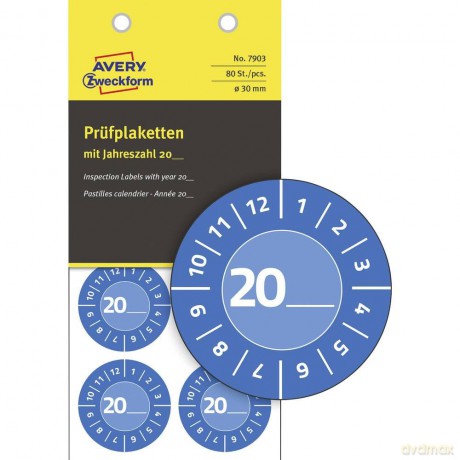 80 AVERY Zweckform Prźfplaketten 7903 bl