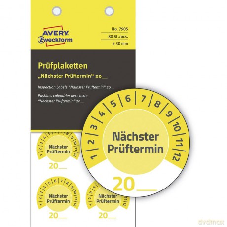 80 AVERY Zweckform Prźfplaketten 7905 ge