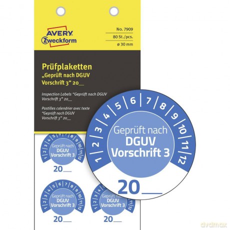 80 AVERY Zweckform Prźfplaketten 7909 bl